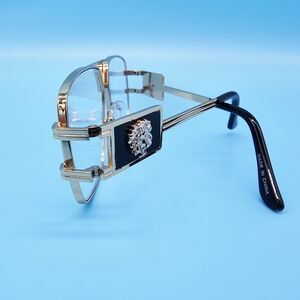 Gold and Black Metal Lion Emblem Men's Sunglass Frames